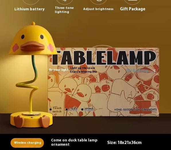 Cute Yellow Duck Plastic Night Light