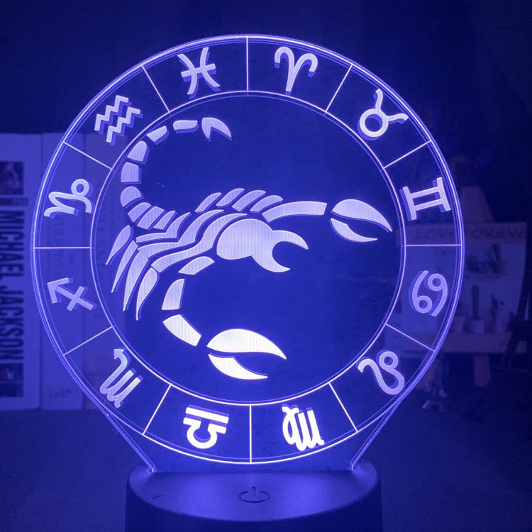 Twelve constellations acrylic 3d night light