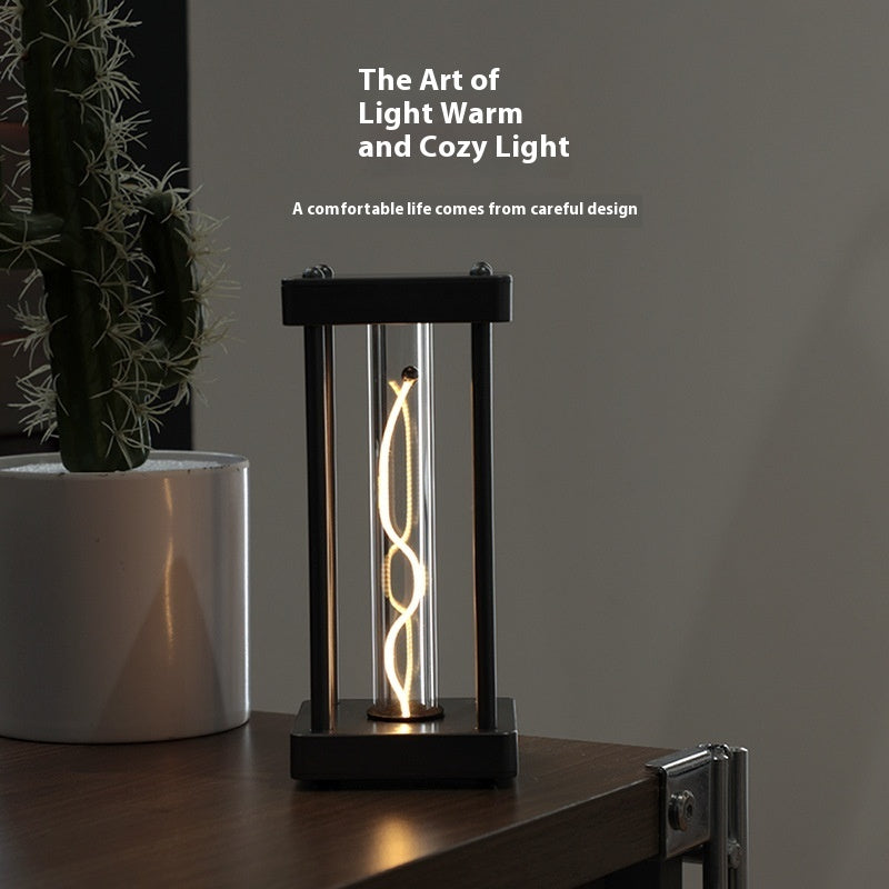 Creative Square Quantum Night Light Curved Wire Light Usb Atmosphere Small Night Lamp