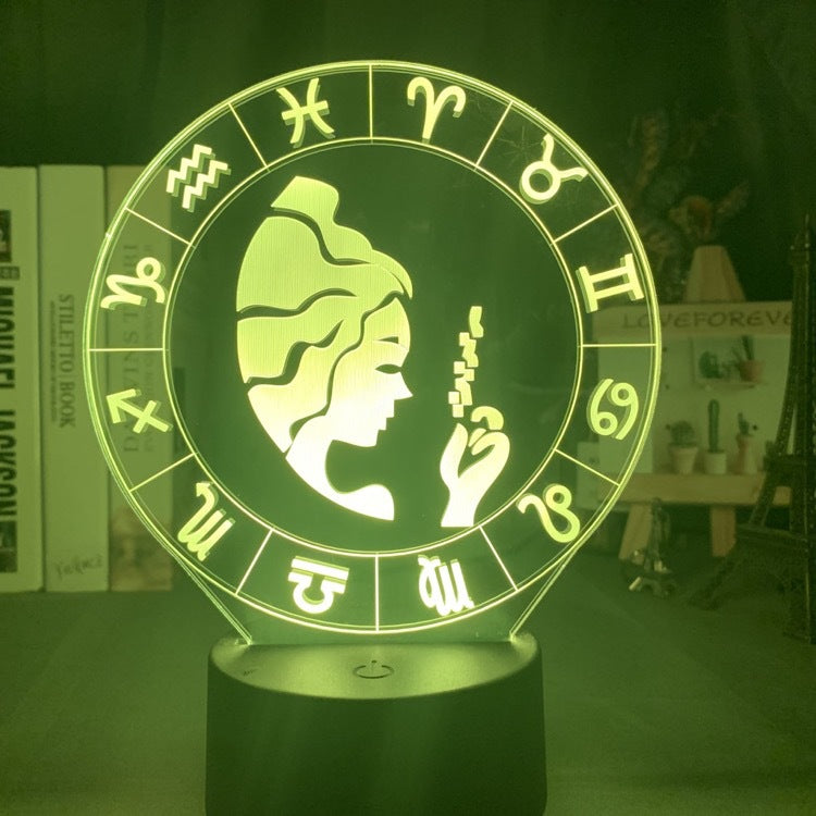 Twelve constellations acrylic 3d night light