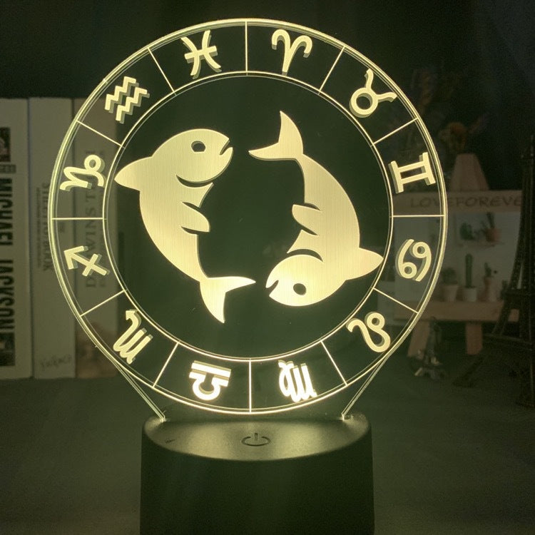 Twelve constellations acrylic 3d night light