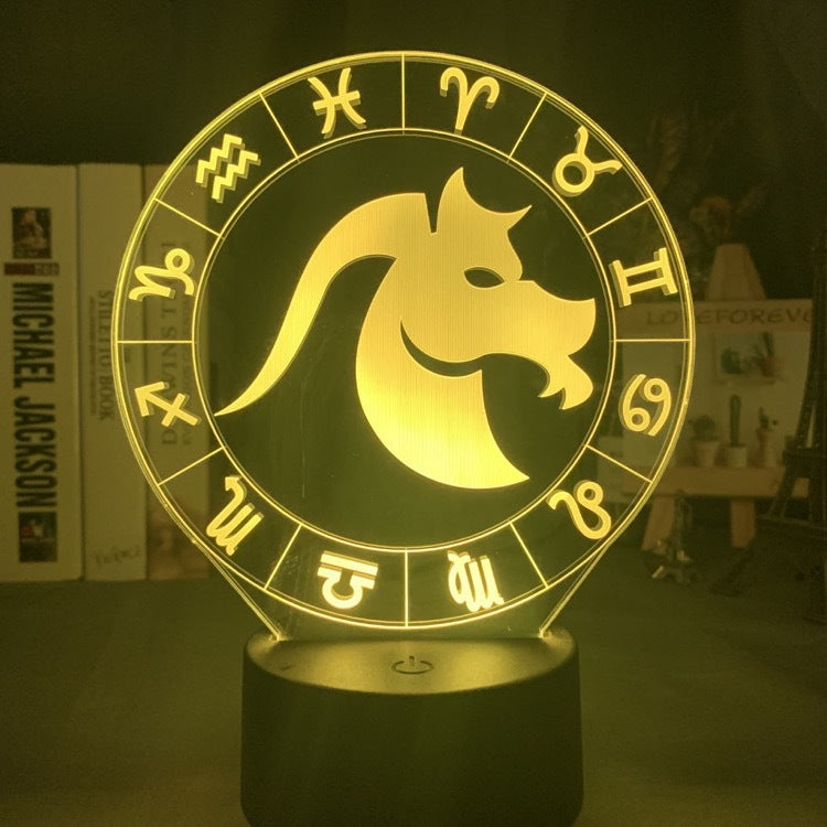 Twelve constellations acrylic 3d night light