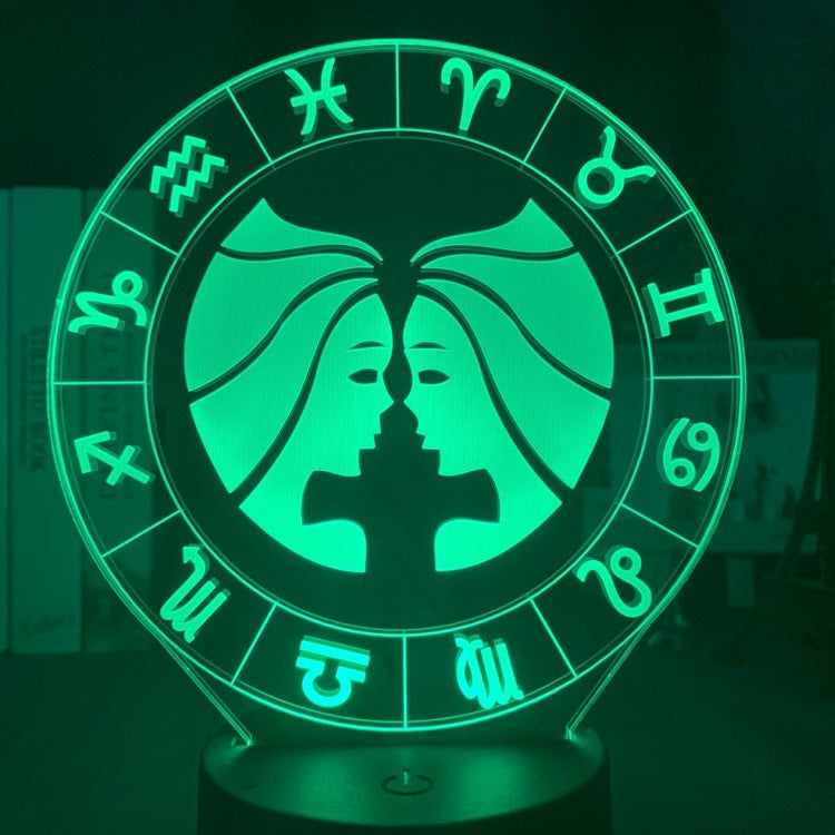 Twelve constellations acrylic 3d night light