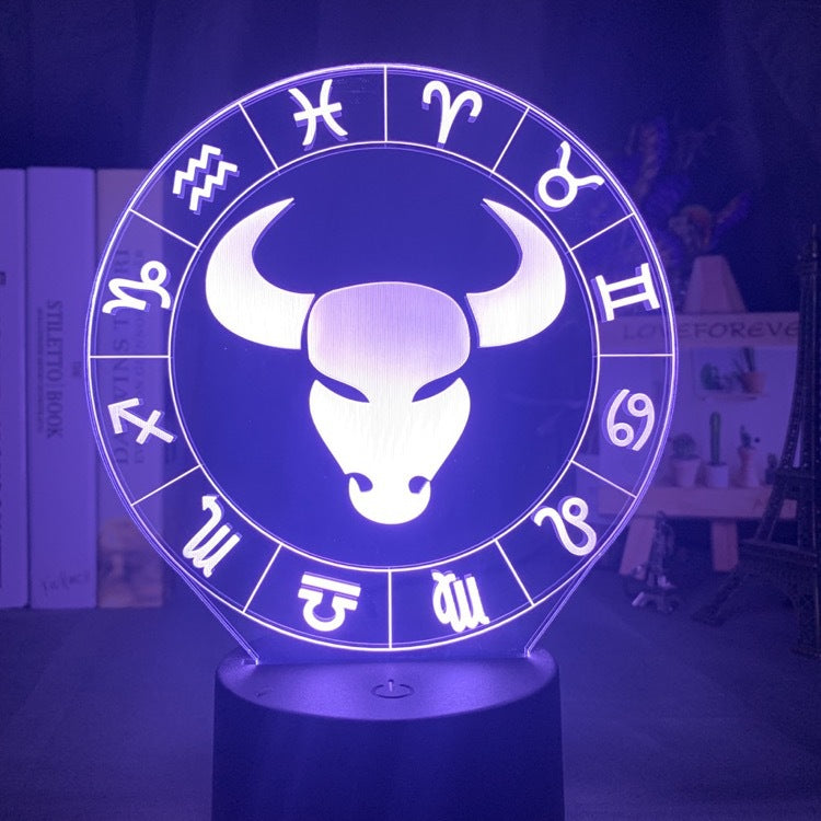 Twelve constellations acrylic 3d night light